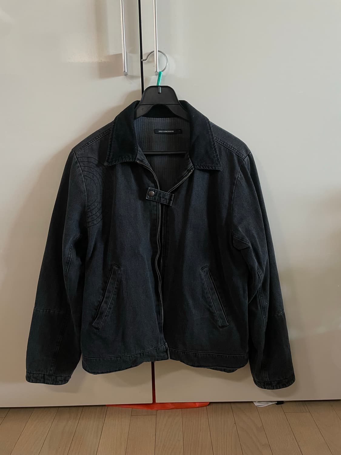 해칭룸 데님 워크 자켓 다이드 블랙 상품이미지2