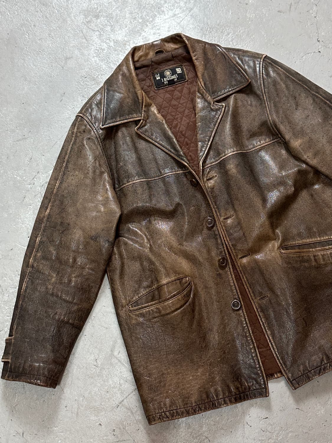 90's 빈티지 디스 레더 카코트 빈티지 레더 자켓 상품이미지6