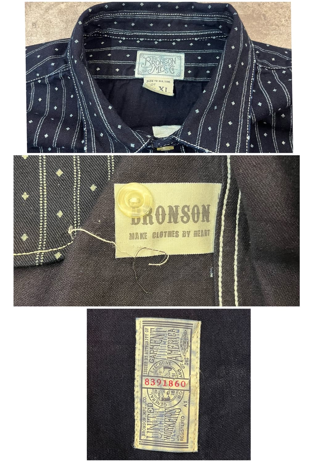 브론슨 와바시 셔츠 네이비 XL #csz1789 상품이미지3