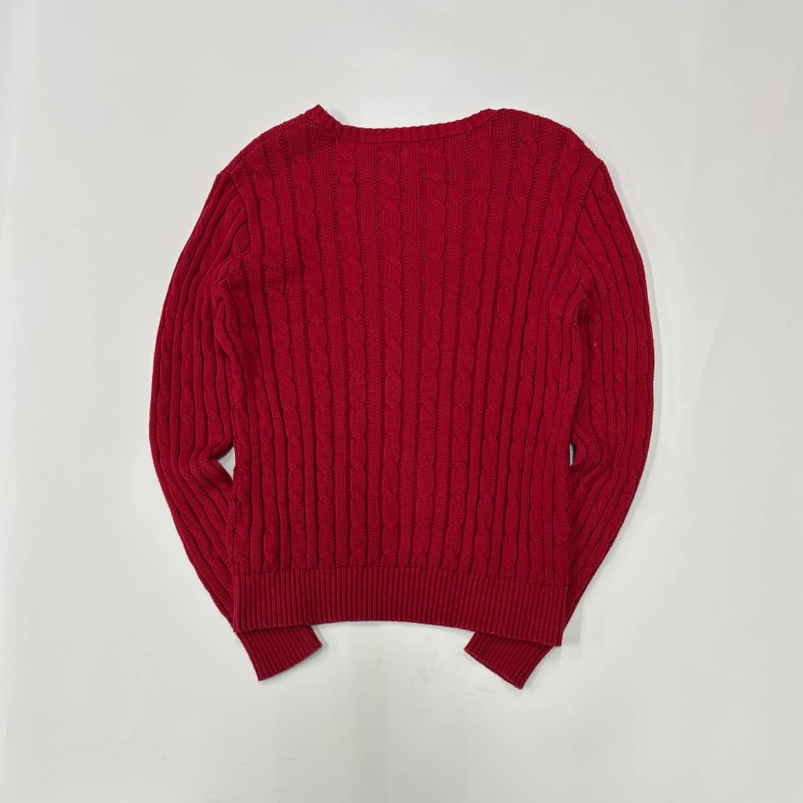 폴로 랄프로렌 딮버건디 케이블 크루넥 니트(XL) 상품이미지3