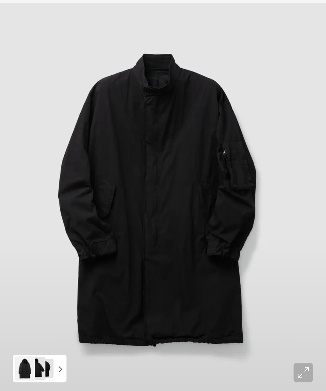 쿠어 가먼트 다이드 피쉬테일 파카 (워시드블랙) 상품이미지1