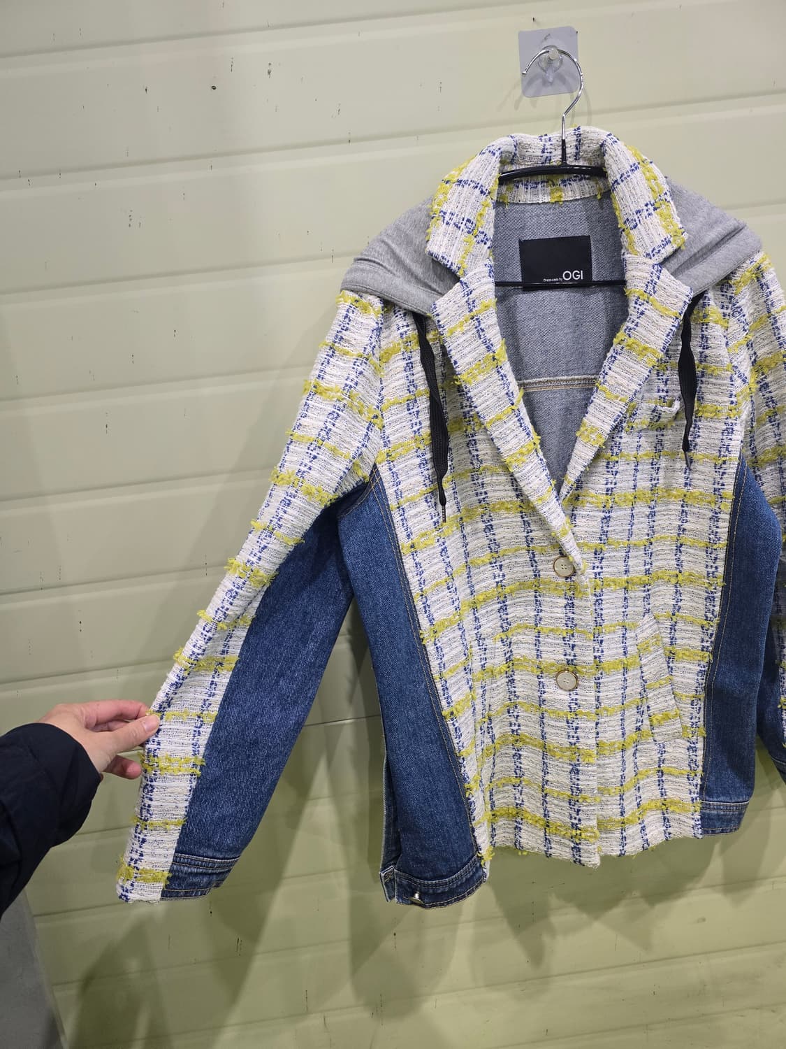 OGI 트위드 데님 후드 자켓 상품이미지1