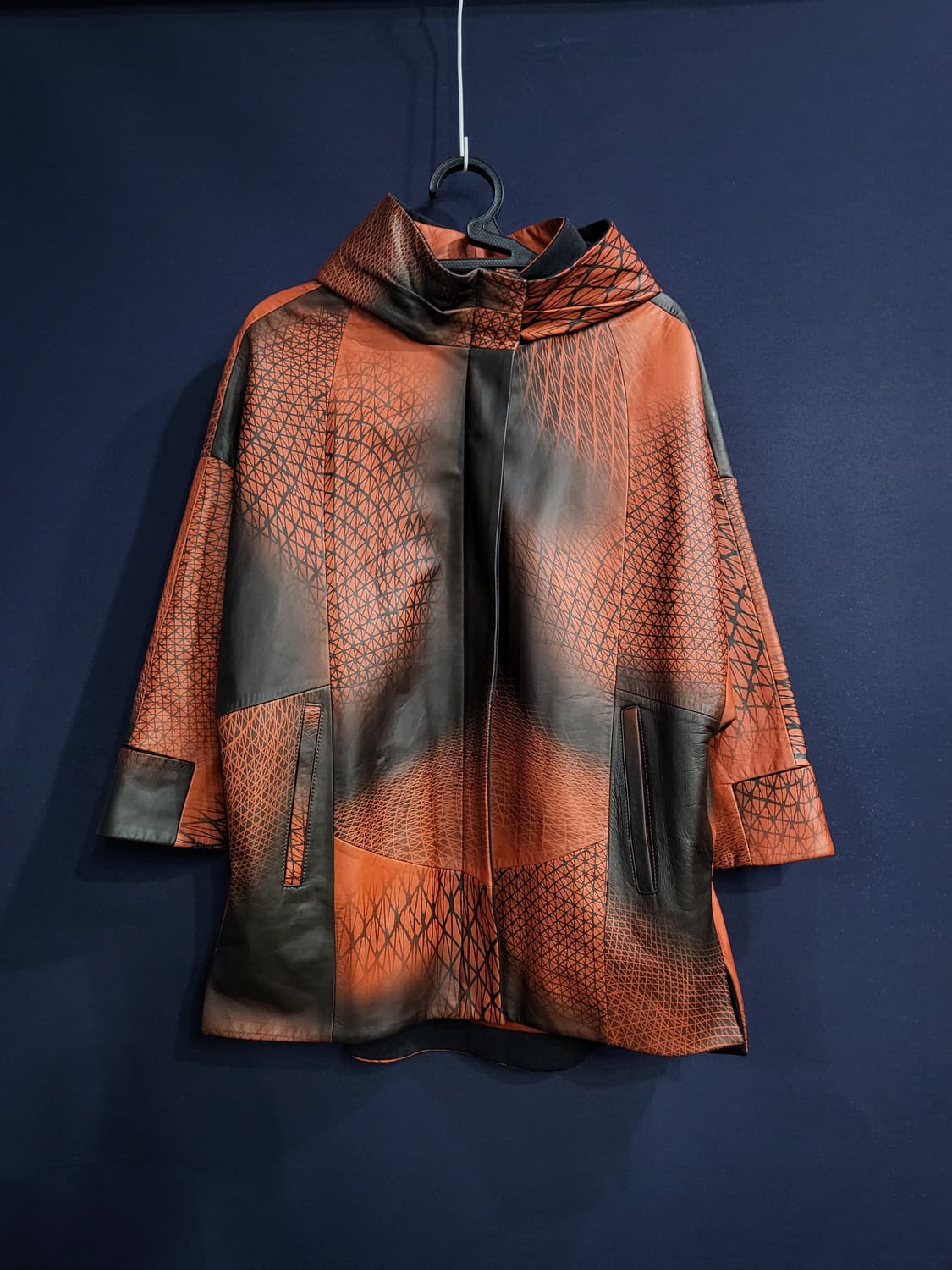 양가죽 기하학적 패턴 가오리식 자켓 상품이미지1