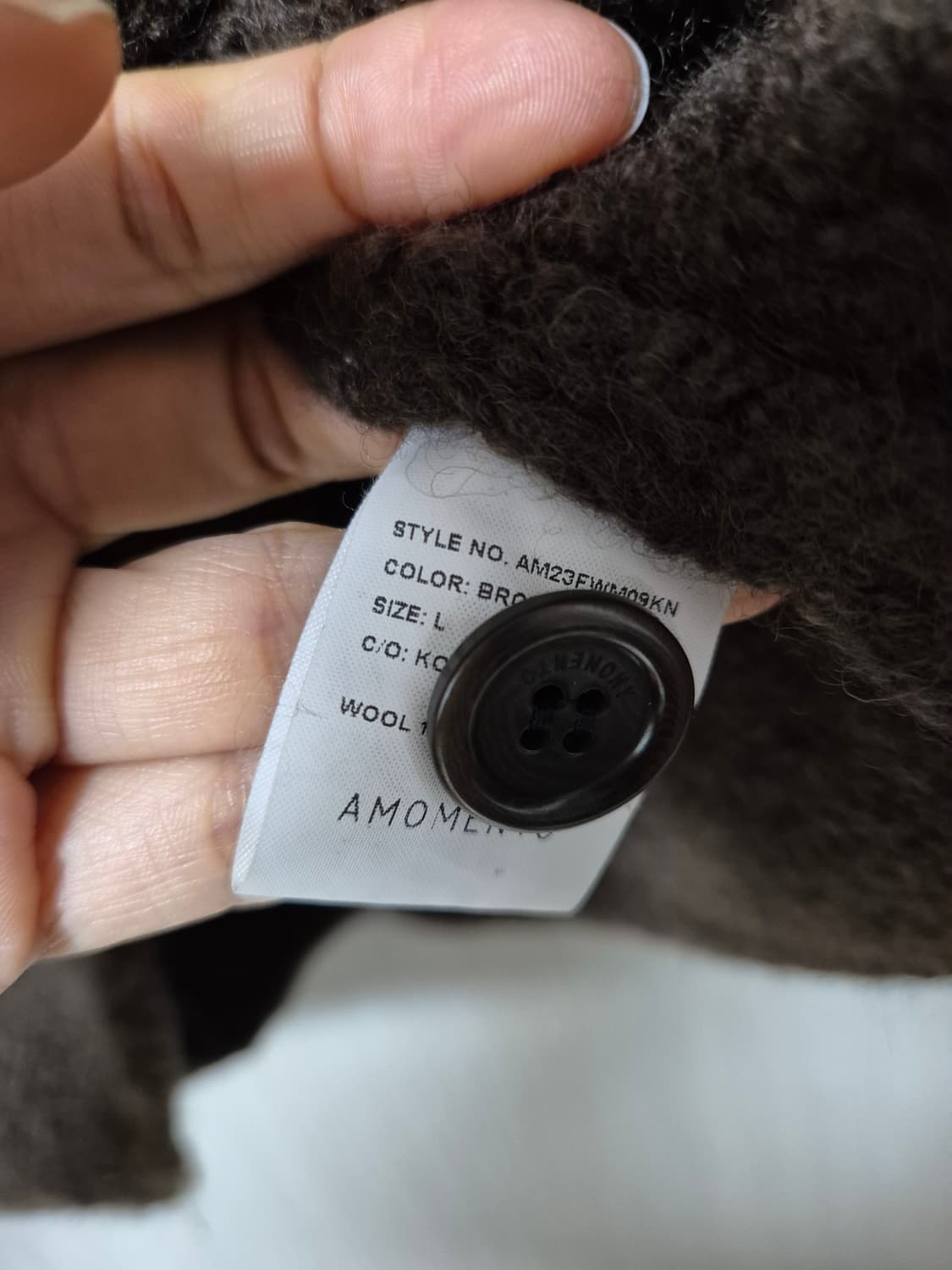 아모멘토 원버튼 컬러니트 카라니트 남성 23년 상품이미지7