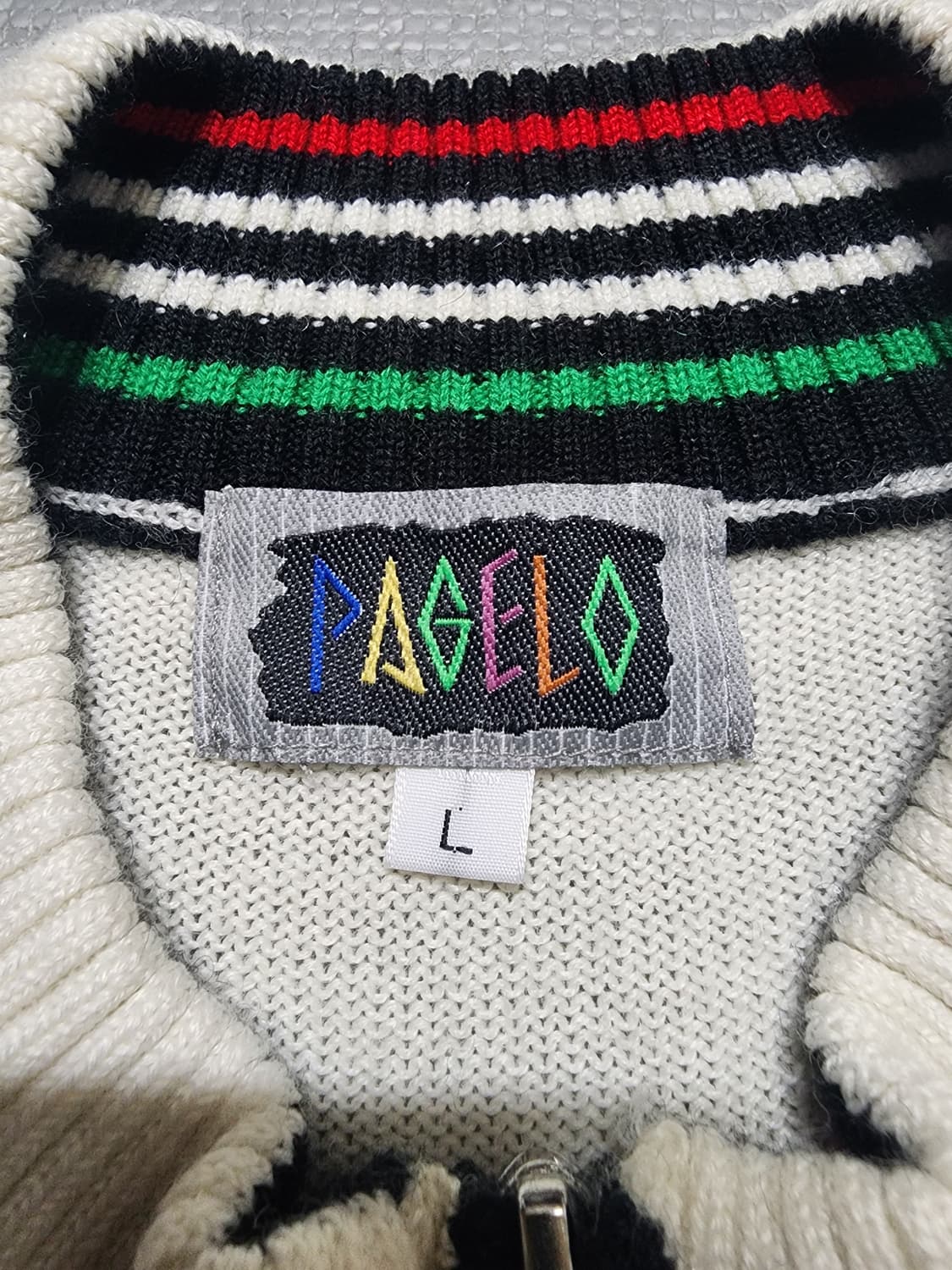 PAGELO 캐릭터 울 니트 집업 조끼 베스트 상품이미지5