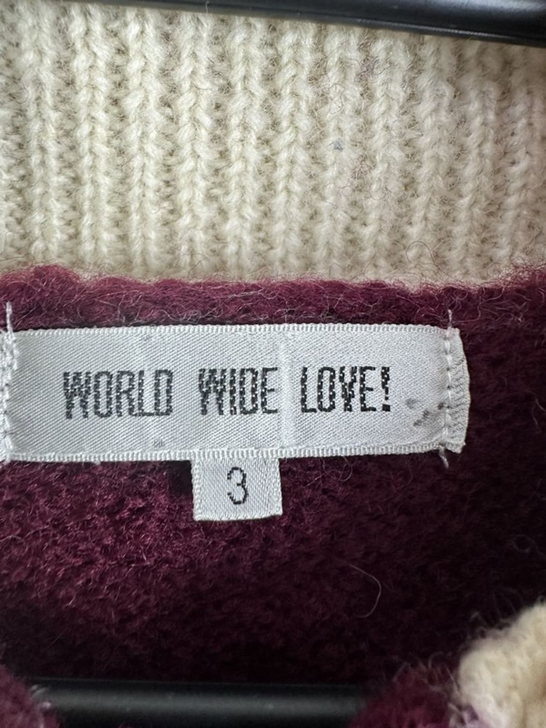 [3] WORLD WIDE LOVE 자수패치 니트집업자켓 상품이미지4