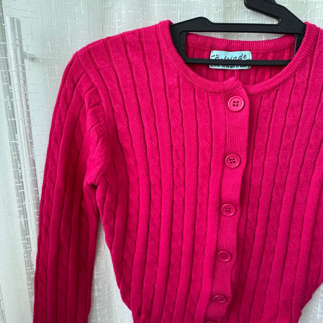 (새옷)핫핑크 케이블 니트가디건 상품이미지5