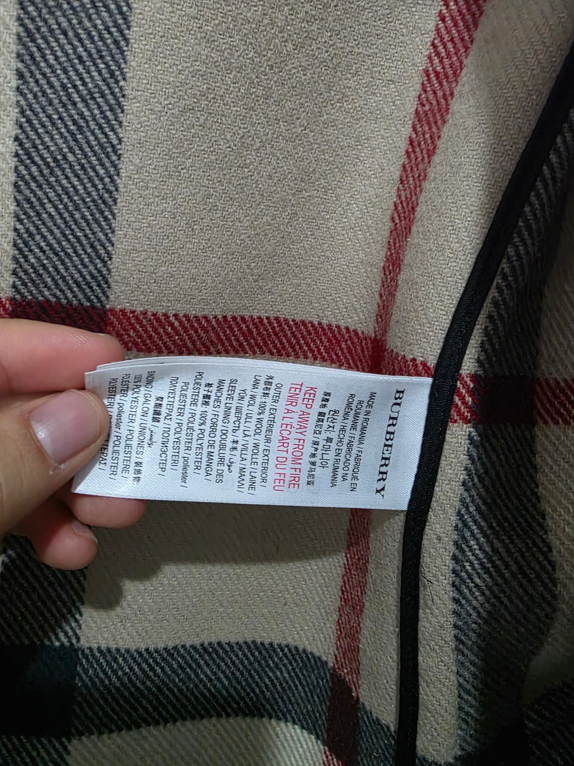 버버리 키즈 울 더플코트 (정품) / 그레이 / 상태좋음 상품이미지4