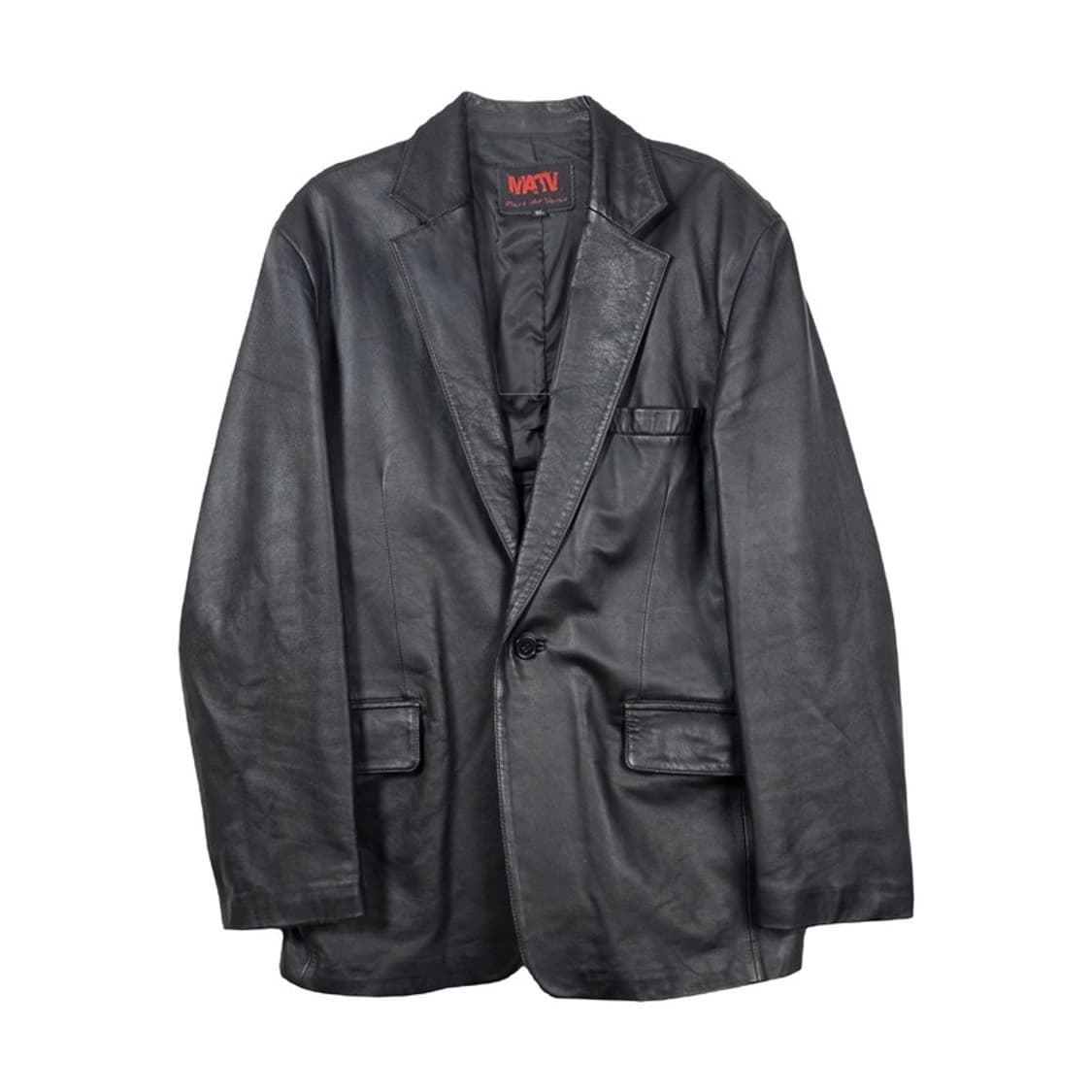 MATV Mars At Venus 블랙 레더 블레이저 자켓 XL 상품이미지1