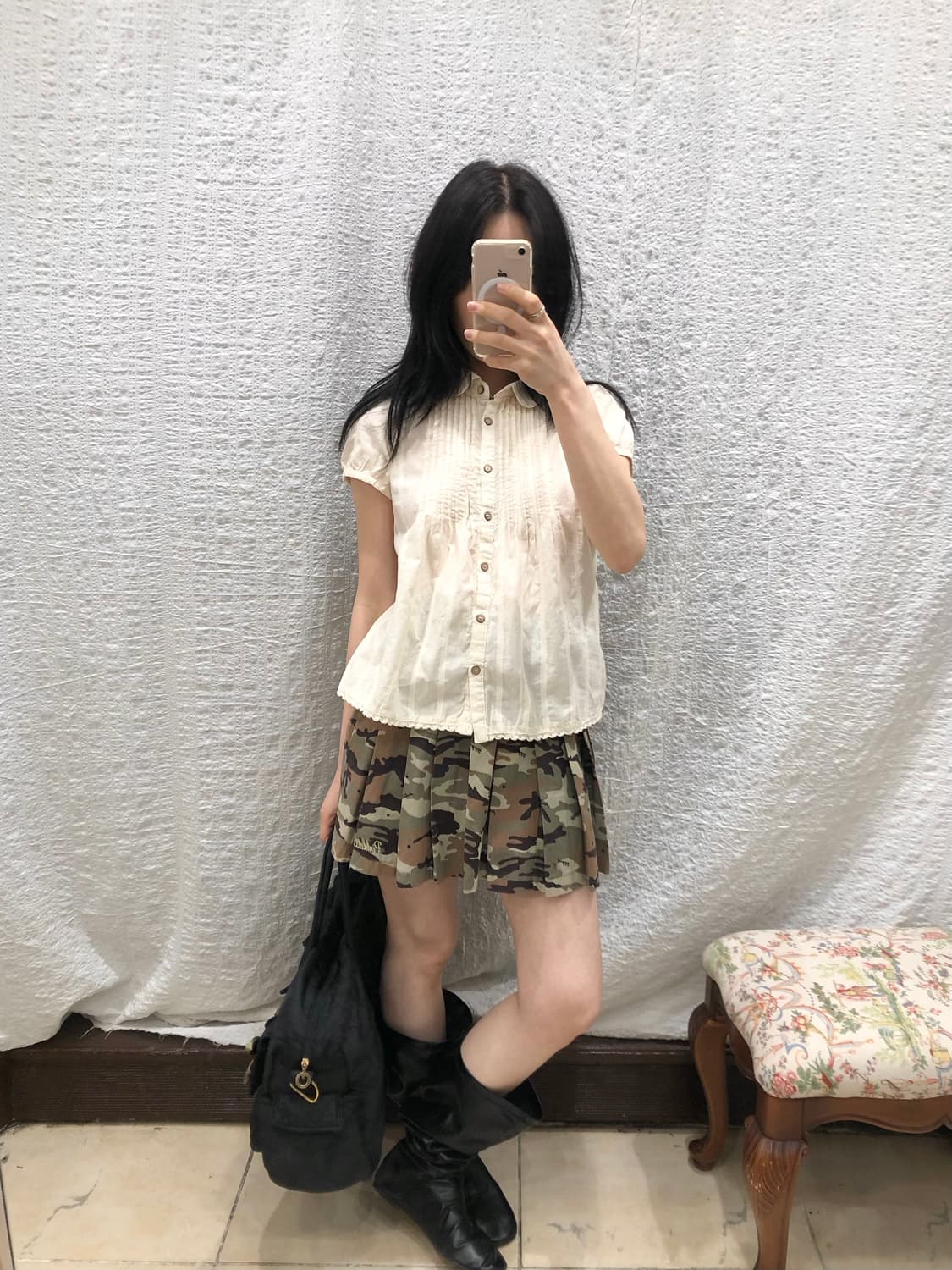 ivory lovely puff blouse 상품이미지3