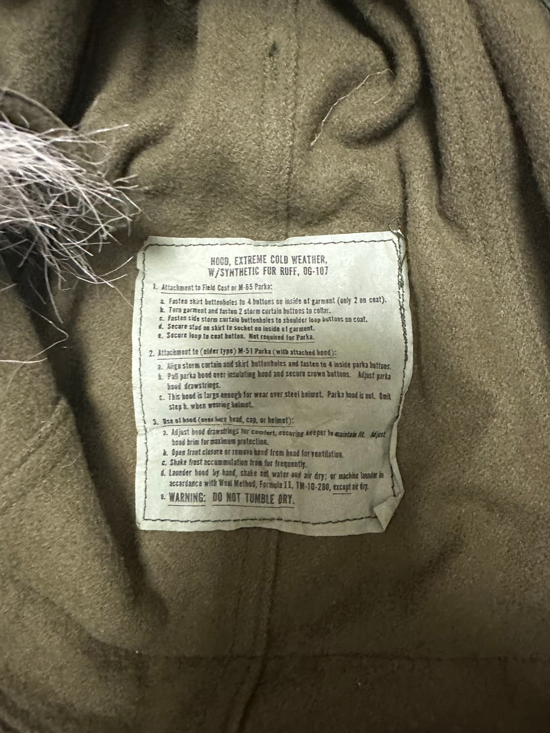 M65 피쉬테일파카 데드스탁 상품이미지7