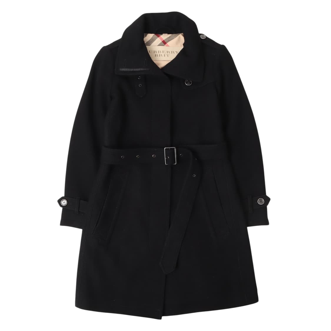 버버리 브릿 울 캐시미어 히든버튼 벨티드 코트 상품이미지1