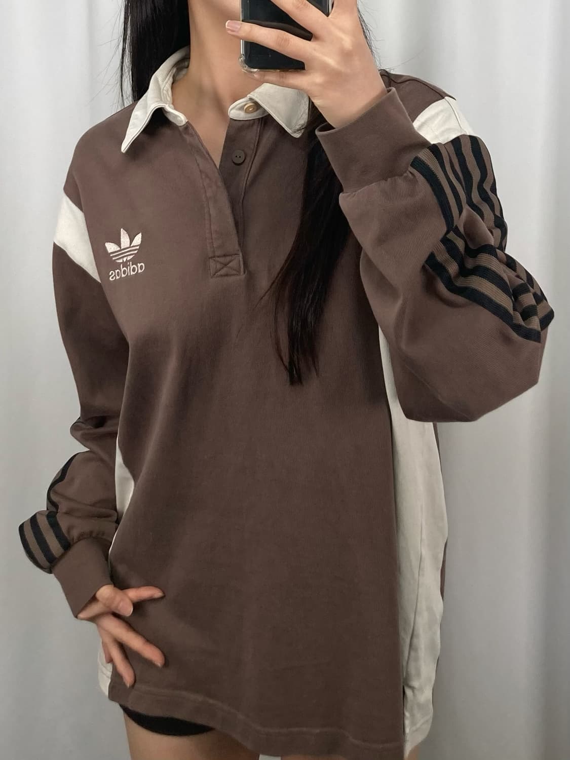 아디다스 브라운 긴팔 럭비티 상품이미지2