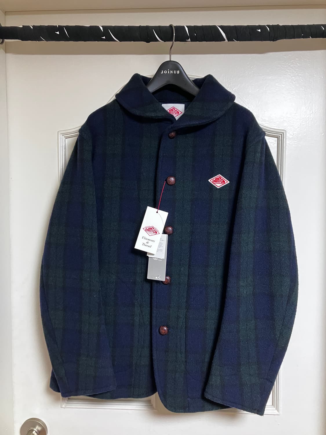 [42] 단톤 라운드 칼라 자켓 블랙와치 상품이미지1