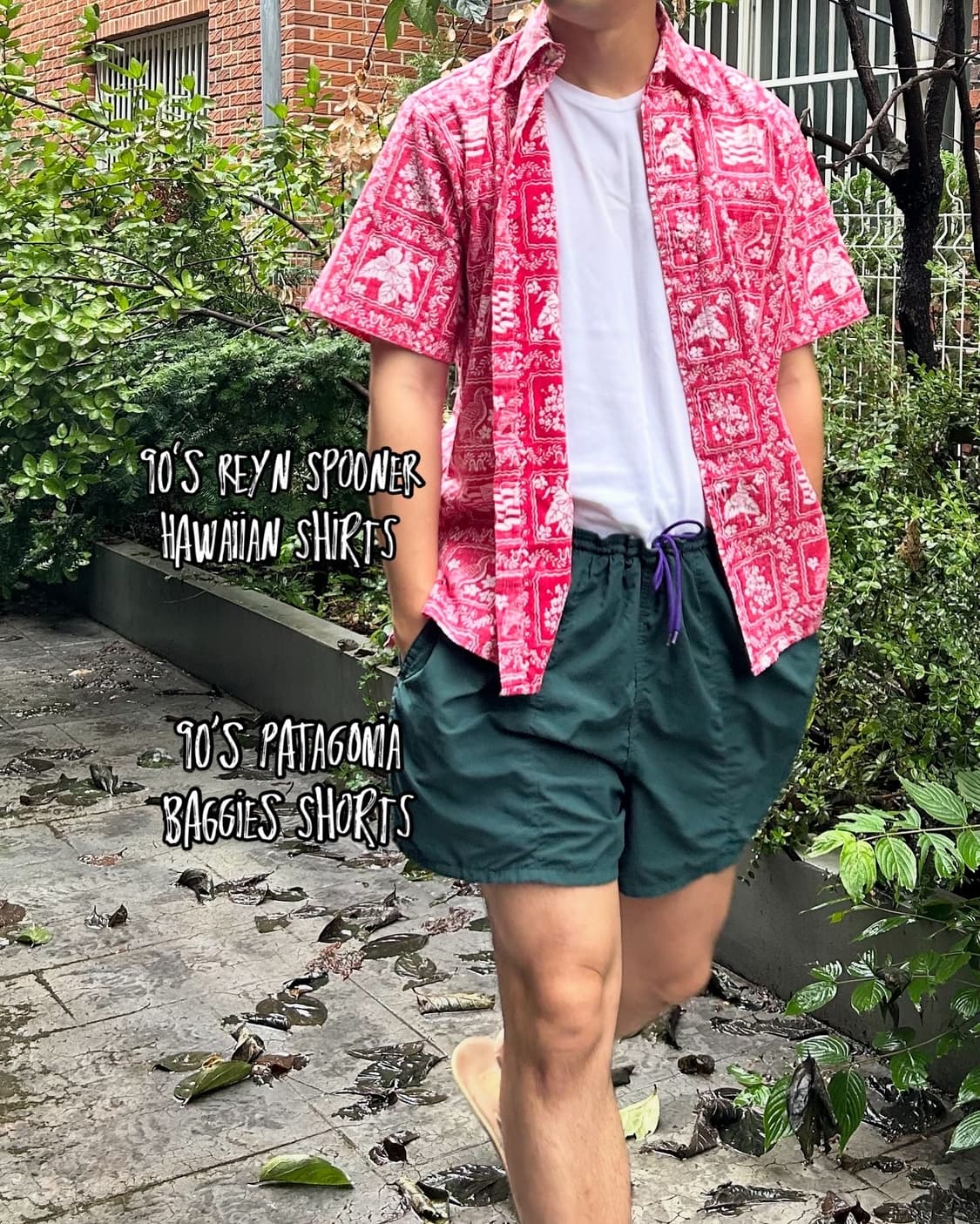 90‘s 레인스푸너 리버스 프린팅 하와이안 셔츠 Made in USA 상품이미지1