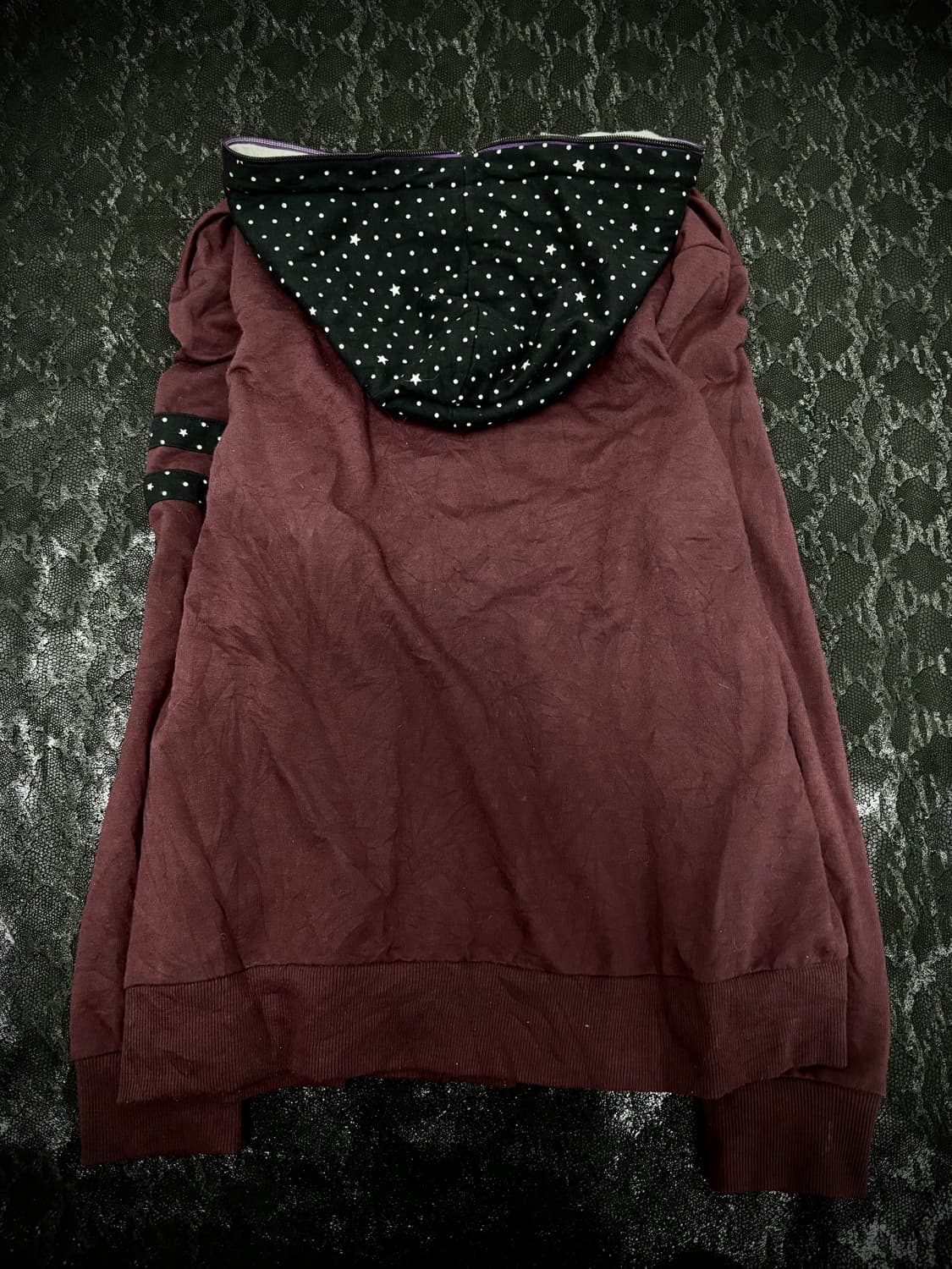 “Vintage” Y2K burgundy Dot Pattern Detai 상품이미지5