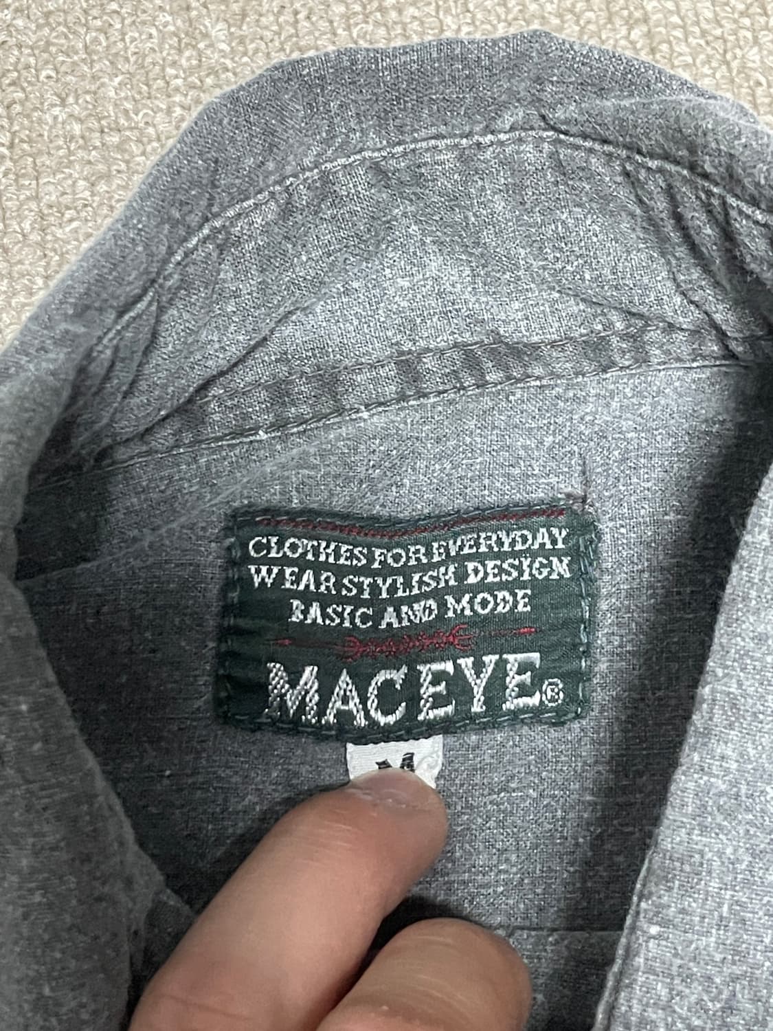 MACEYE 그레이 워크 셔츠 J02503 상품이미지4