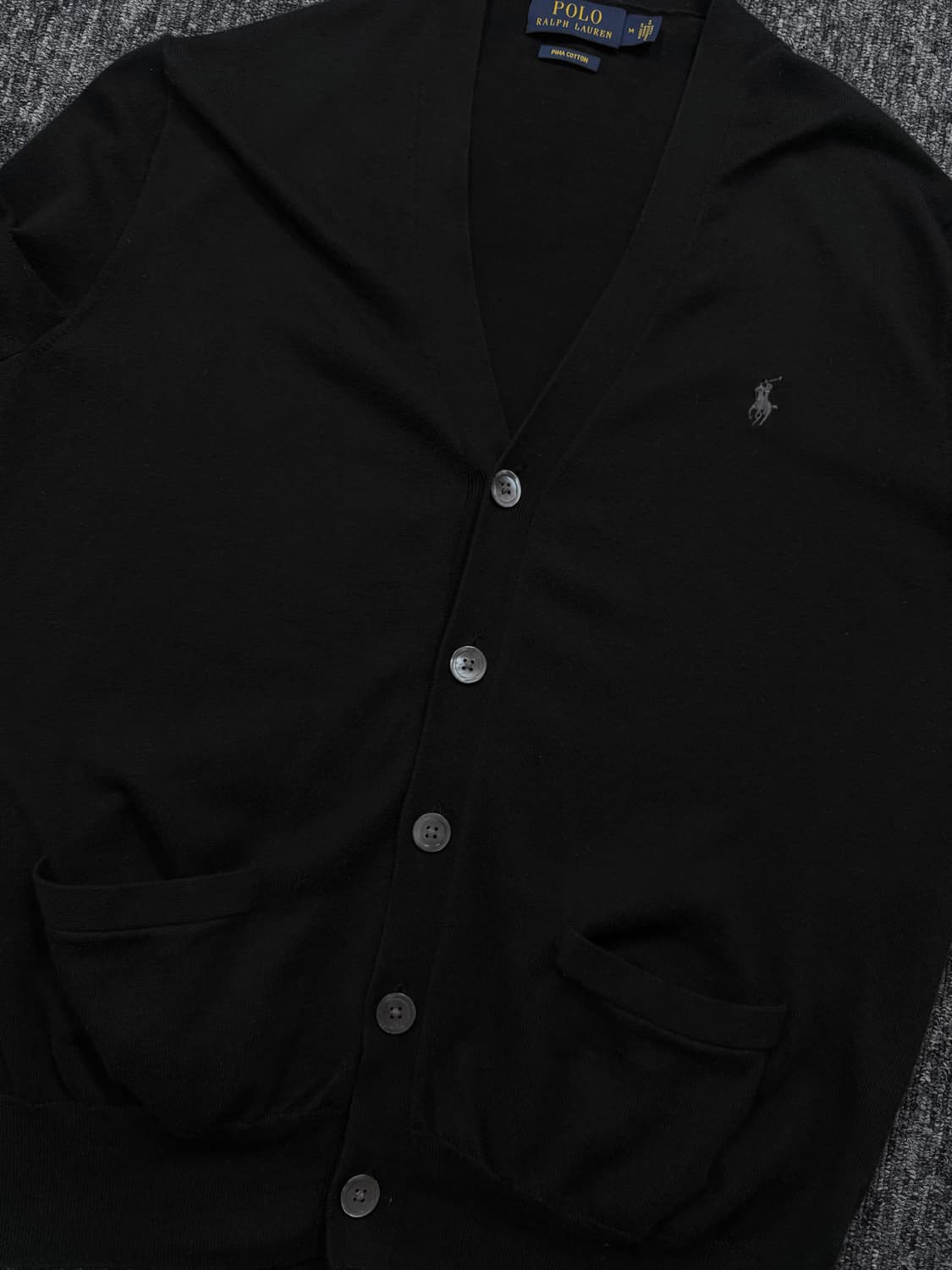폴로 블랙 피마 코튼 브이넥 가디건 상품이미지6
