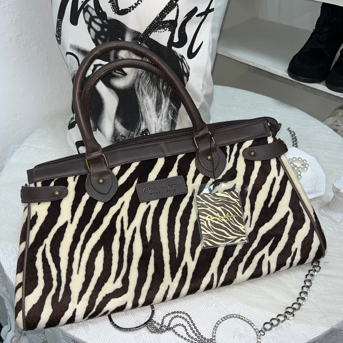 빈티지 송치 지브라 숄더백 상품이미지1