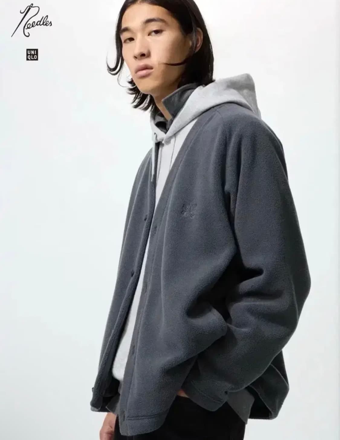 유니클로 니들스 후리스 가디건 다크 그레이 XXL 상품이미지1