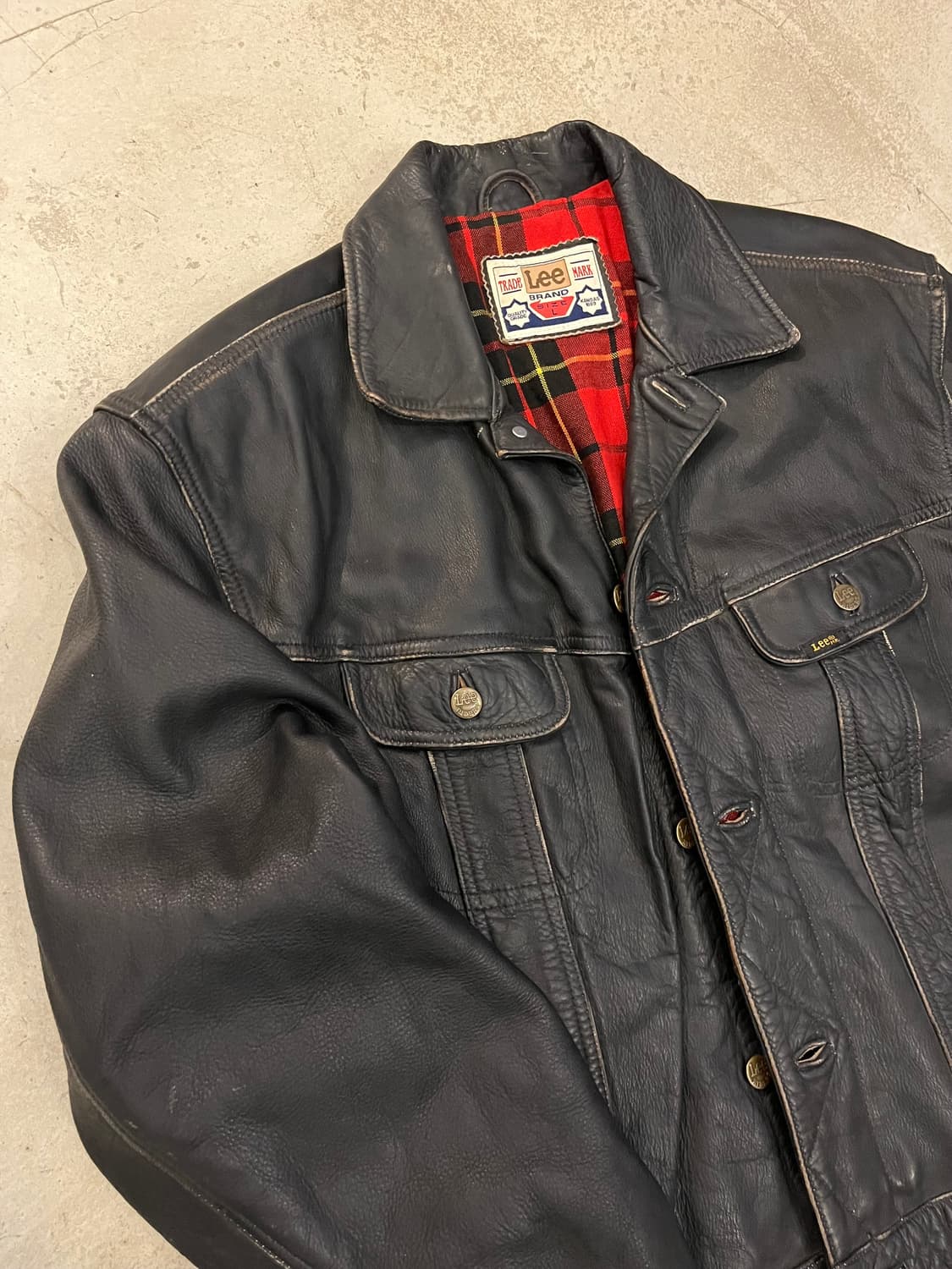 Vtg 90s Lee 레더 트러커 상품이미지1