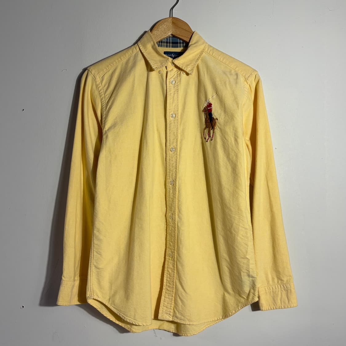 폴로 랄프로렌 빈티지 옐로우 빅포니 자수 옥스포드 셔츠 (무료배송) 상품이미지1