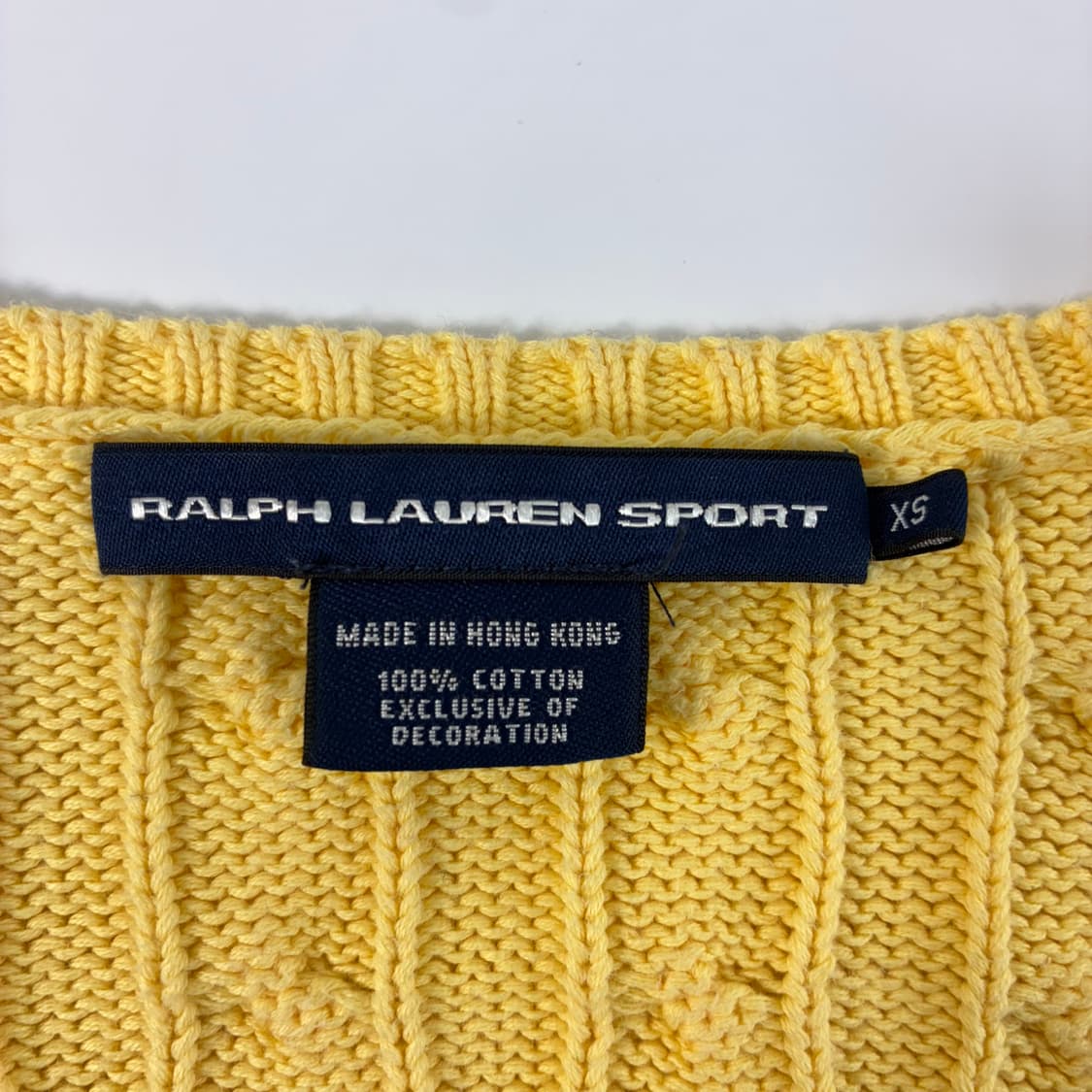 Polo  랄프로렌 스포츠 자수 코튼 옐로우 브이넥 니트  상품이미지4