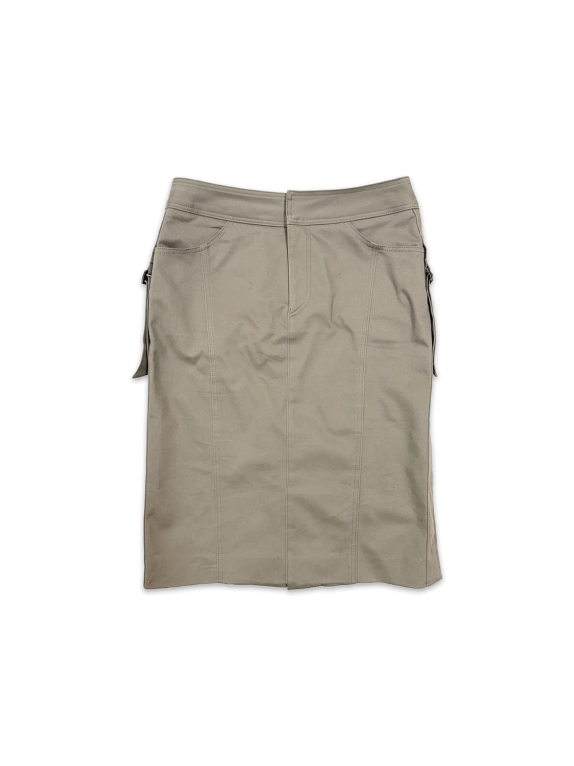 빈티지 LAUTREAMONT 베이지 사이드 벨트 미디 스커트 상품이미지1