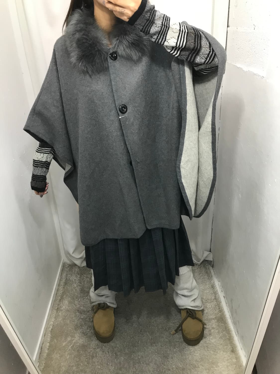 그레이 케이프 코디 세트  상품이미지3