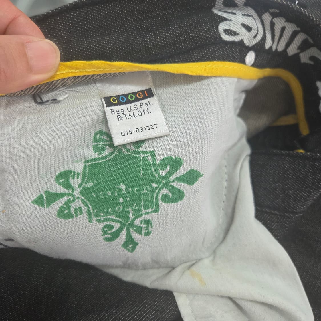 [COOGI] 쿠지 블랙 와이드 데님팬츠 40 상품이미지5