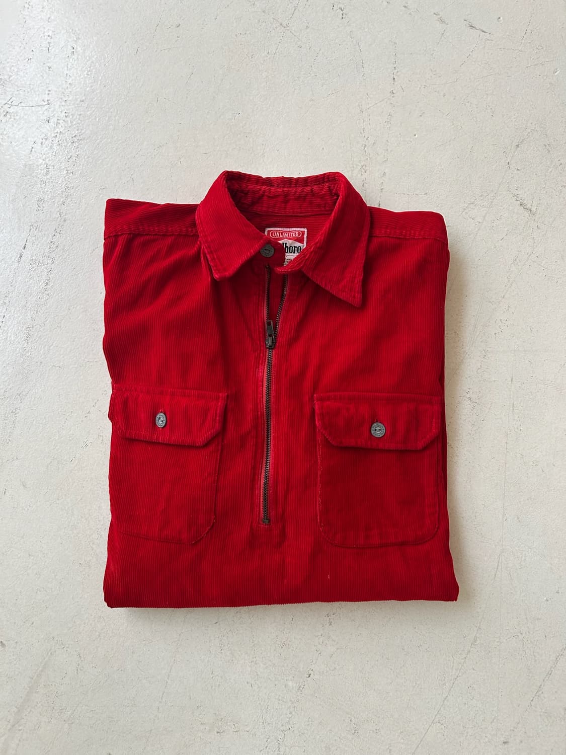 90's vtg Marlboro  Coduroy Half Zip JK 상품이미지10