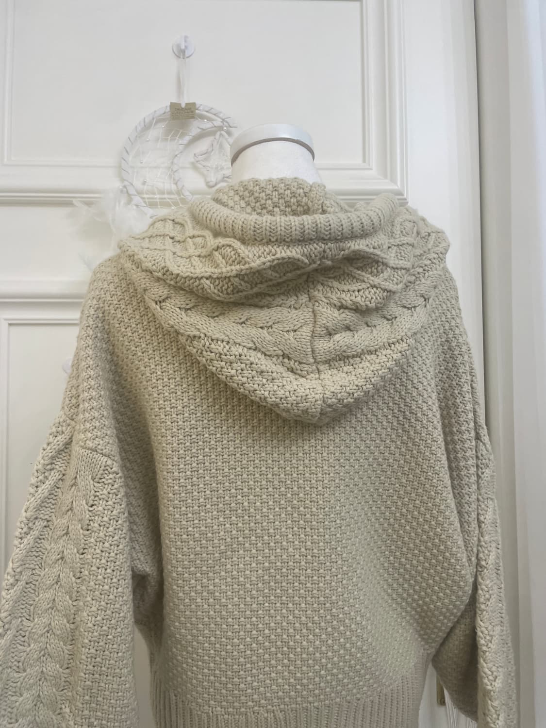beige twist winter hoodie cardigan 상품이미지4