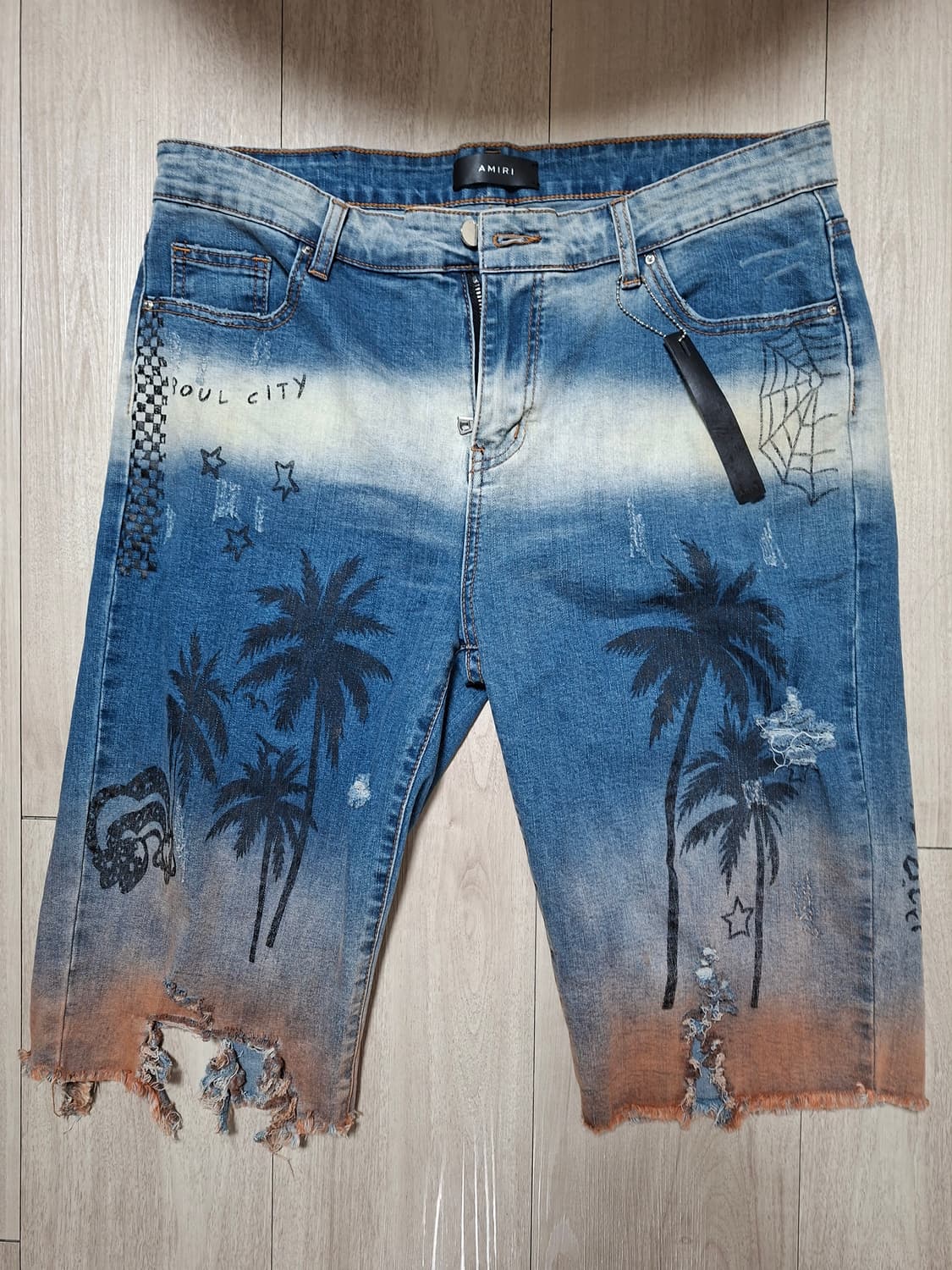 아미리 야자수 데님 팬츠 희귀 상품이미지1