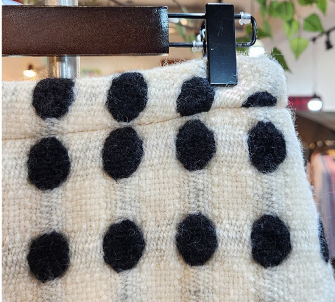 49AV junko shimada 도톰한 울 아이보리 도트 스커트 상품이미지8