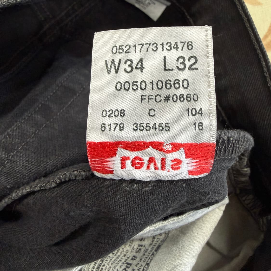 (34)00s리바이스 Levis 501 흑청 데님팬츠 상품이미지6