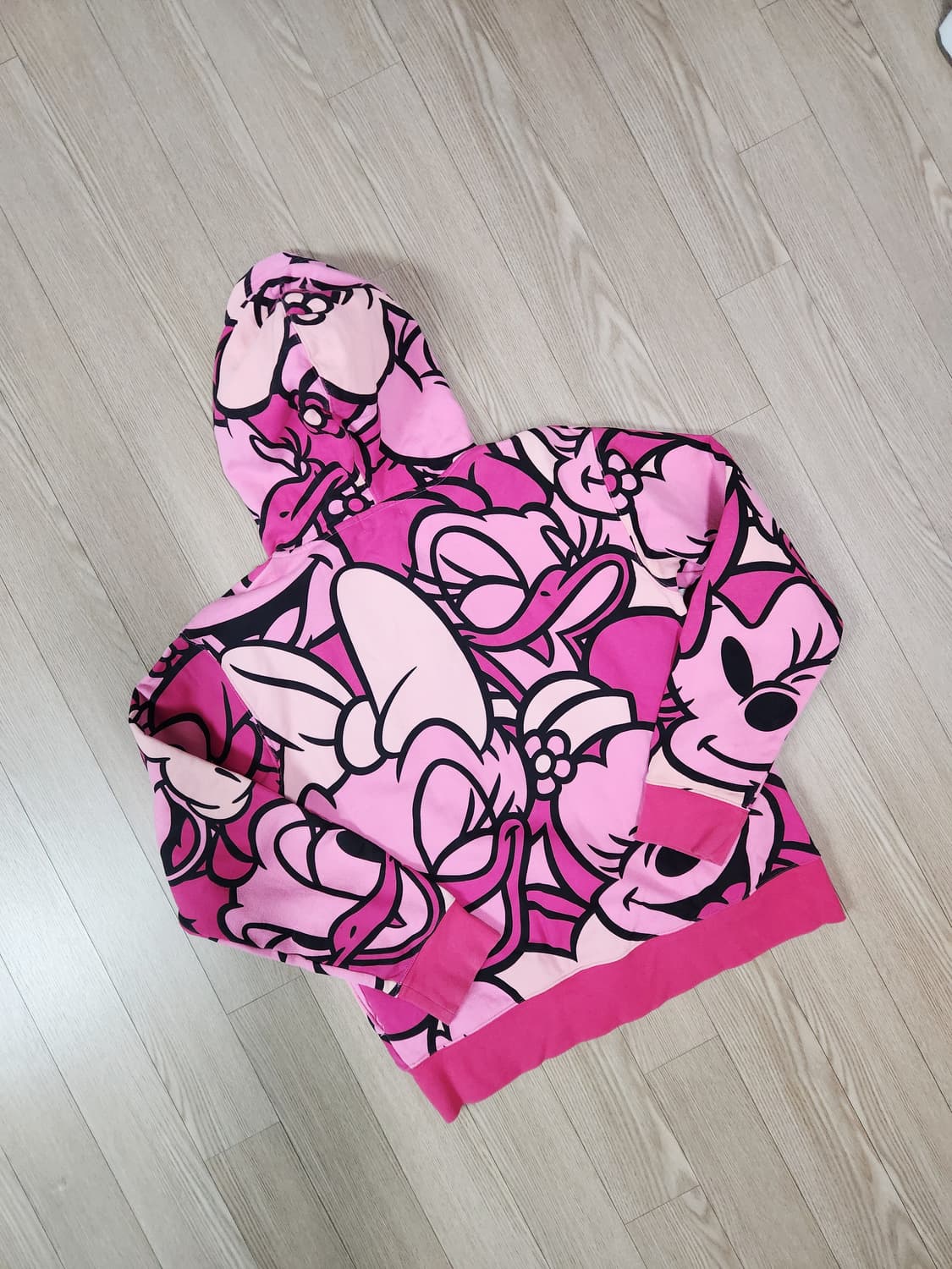 디즈니 미키마우스 핑크 후드 짚업 재킷 상품이미지5