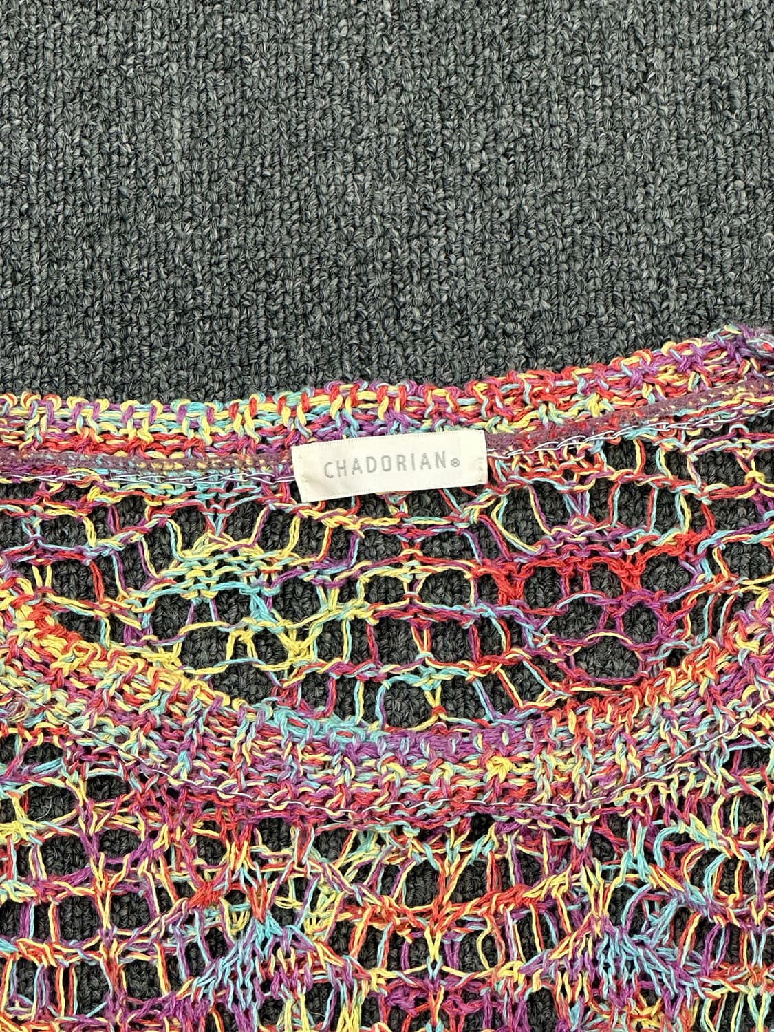 OS)Chadorian vintage 여성 멀티컬러 시스루 니트 상품이미지2