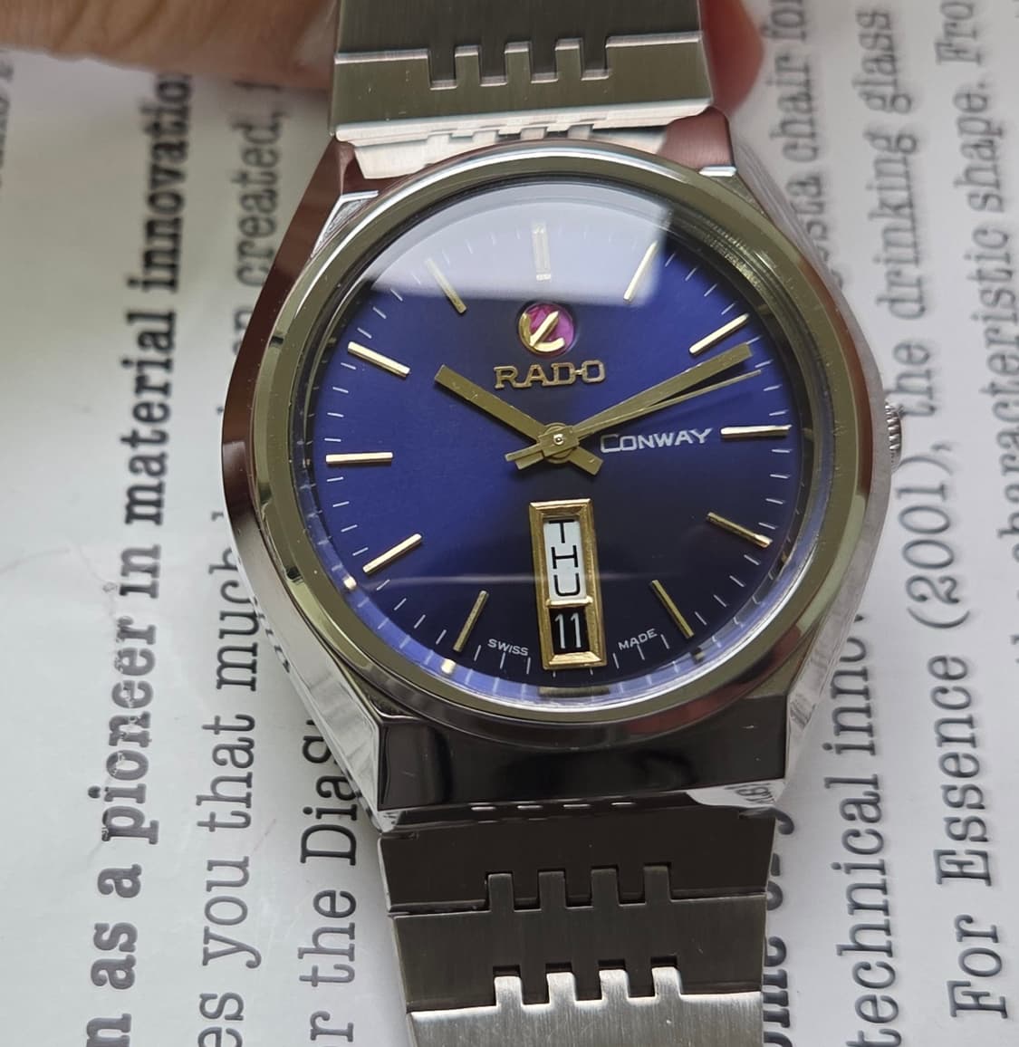 빈티지 라도 콘웨이 데이데이트 퍼플블루 오토매틱 브레이슬릿 ver. 상품이미지10