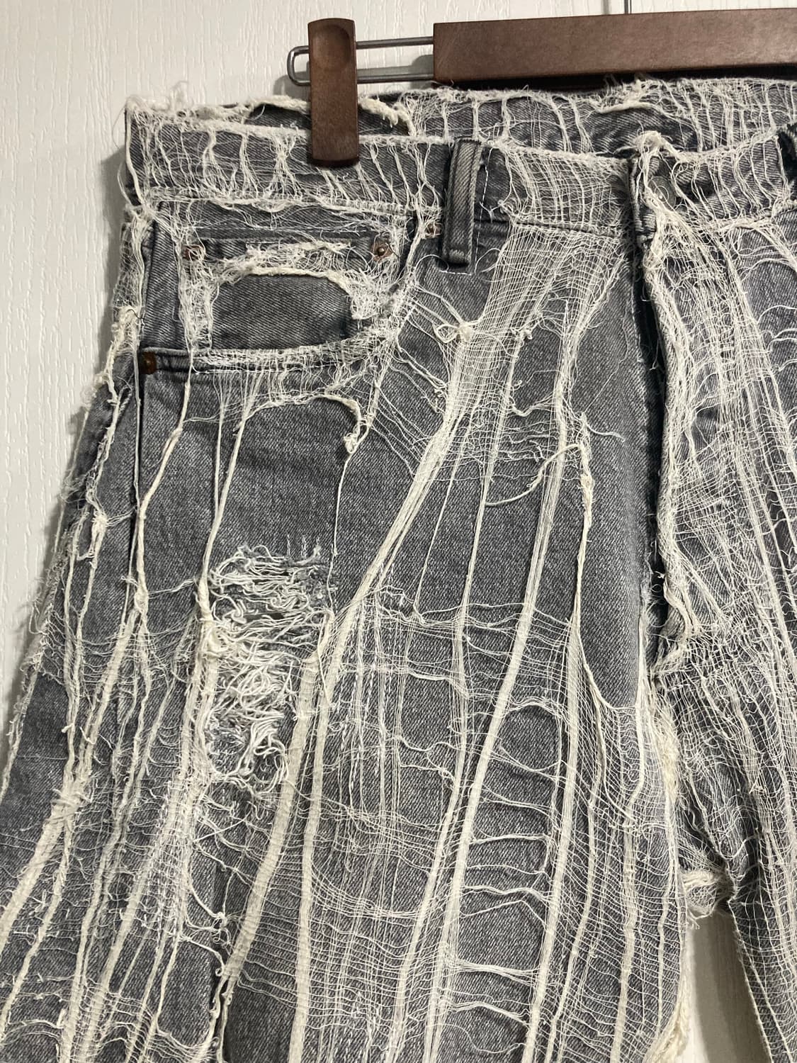 스파이더웹 버뮤다 데님 팬츠 상품이미지4