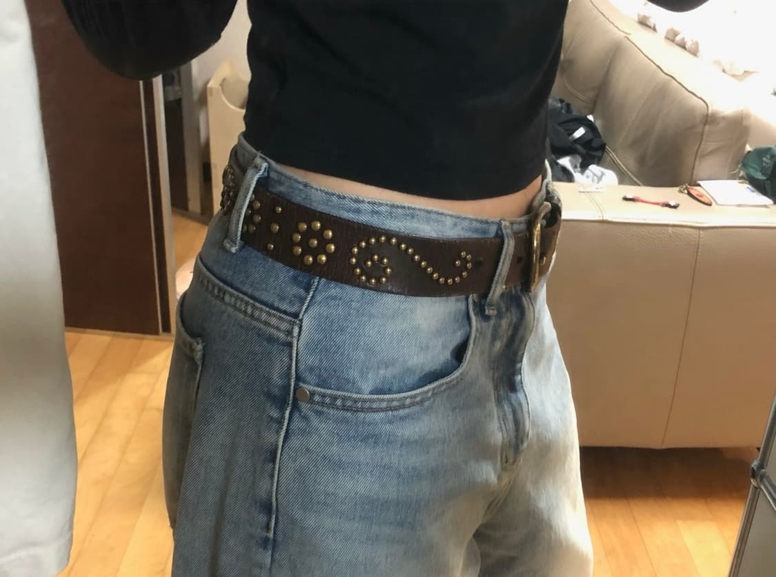 빈티지 스터드 벨트 75cm 상품이미지1