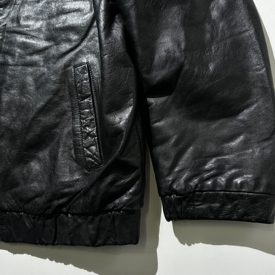 Hi Land 카우스킨 소가죽 레더 바이커 봄버 자켓 상품이미지5