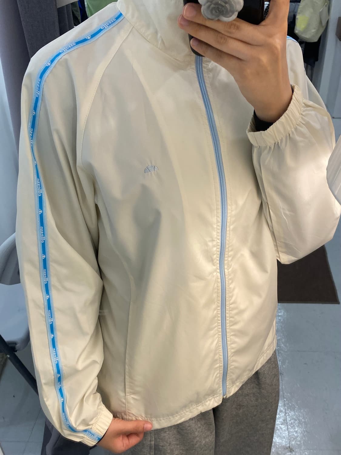 ellesse 아이보르 블루 트랙 바람막이(일본빈티지) 상품이미지6
