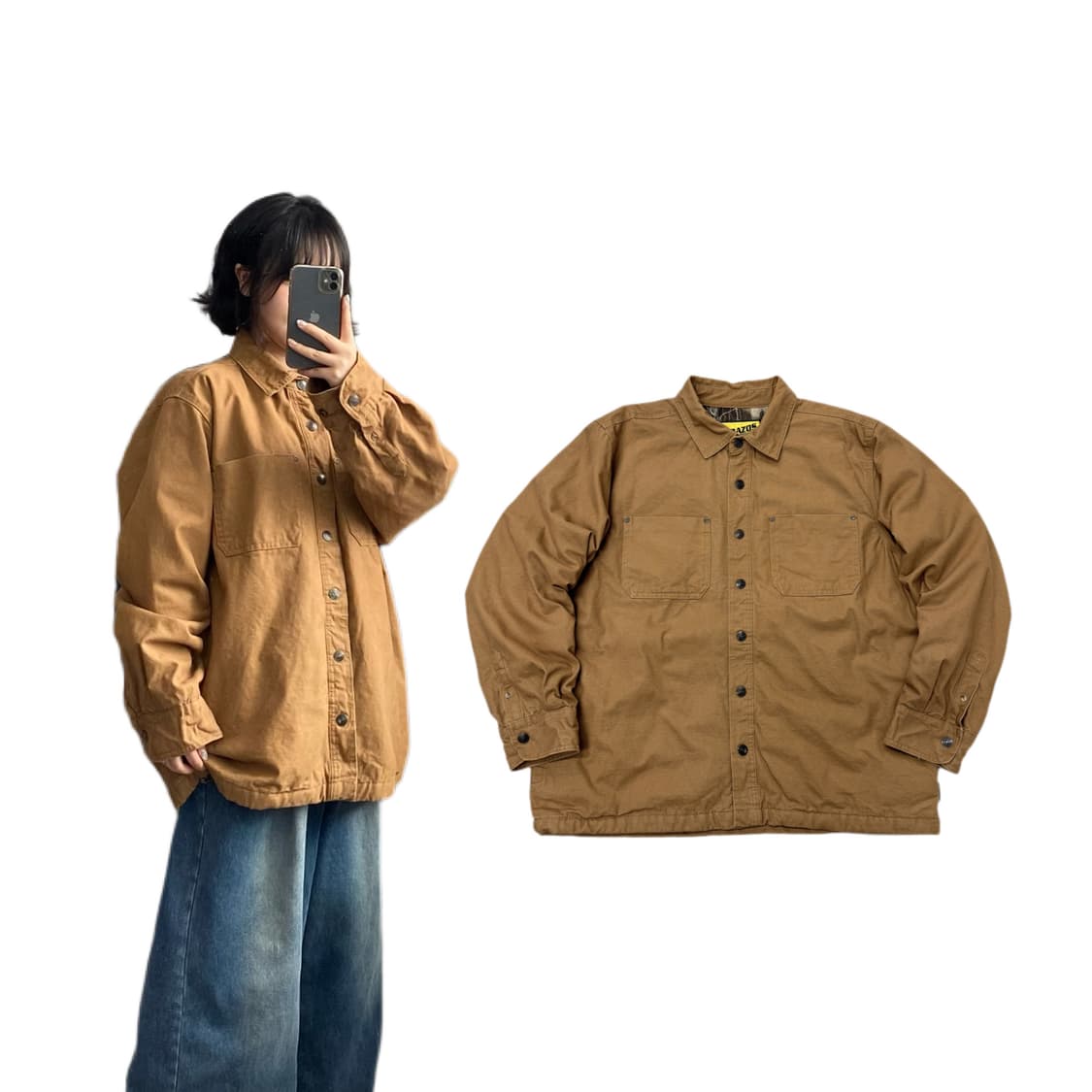 워크웨어 빈티지 리얼트리 안감 셔츠형 캔버스 워크자켓 상품이미지1