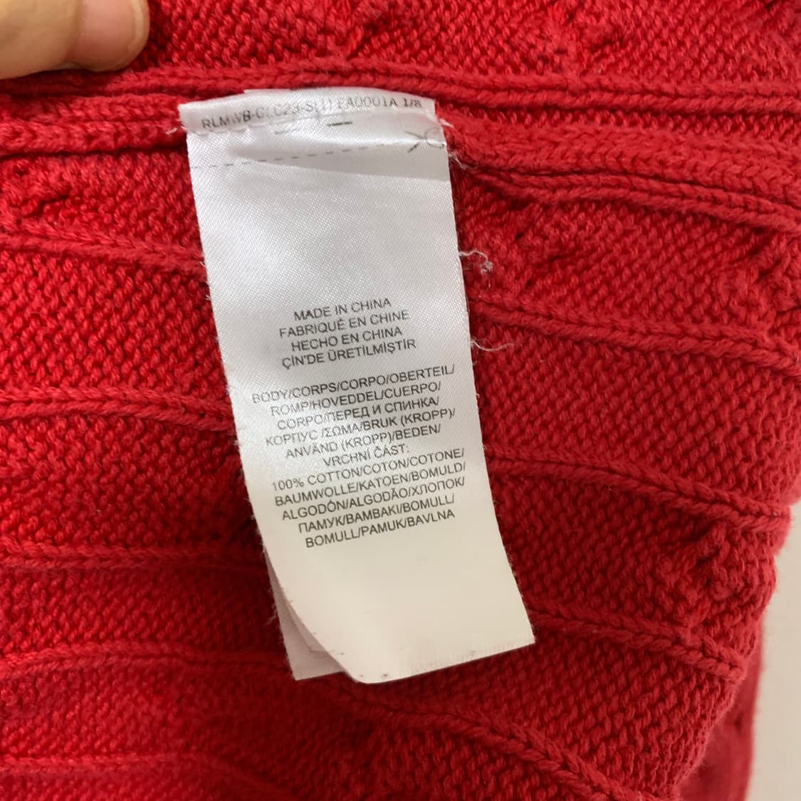 로렌 랄프로렌 빈티지 여성 스웨터 레드 케이블 꽈배기 니트 XL 상품이미지5