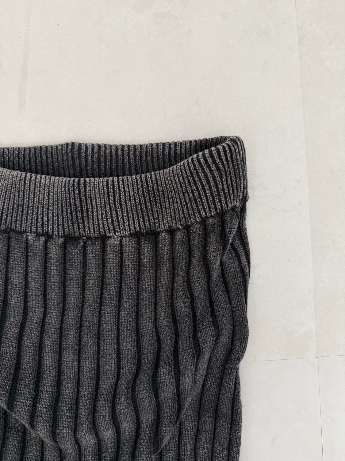 다크그레이 워싱 골지 롱스커트  상품이미지6