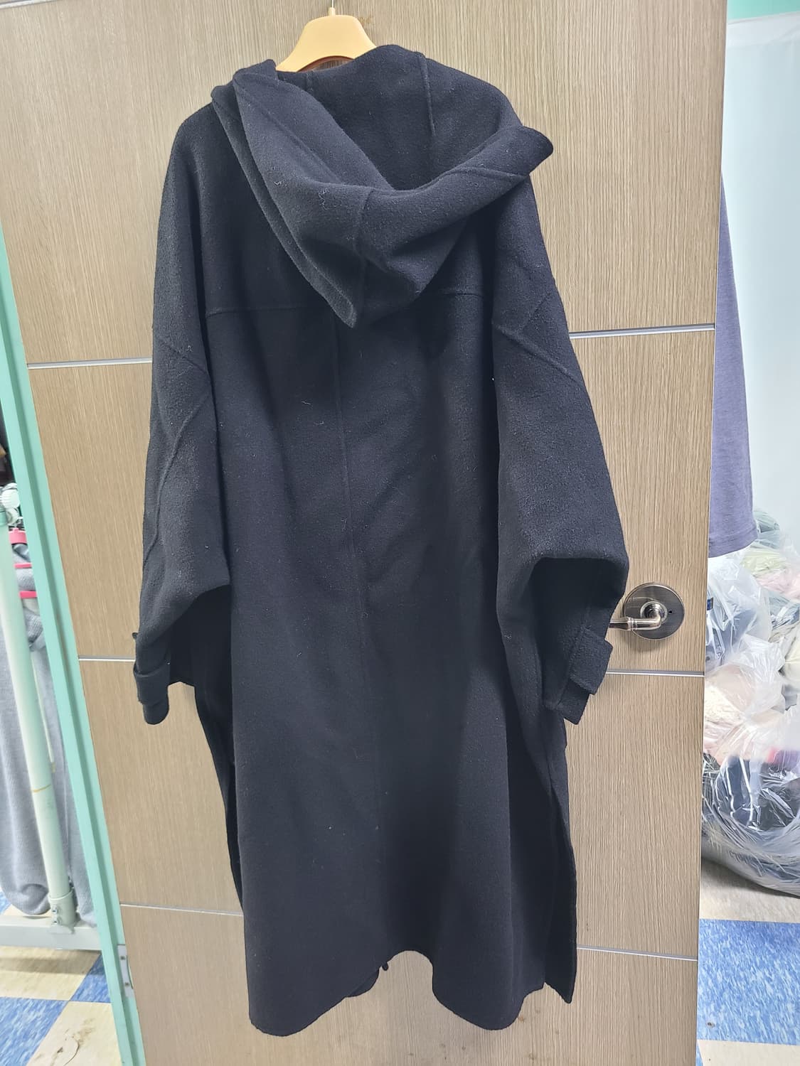 시스템 오버핏 후드 양모 캐시미어 더플코트  상품이미지5