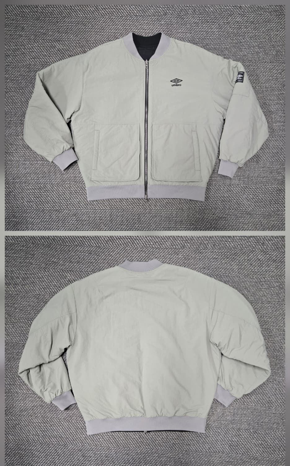 엄브로 24ss 공용 리버시블 퀼팅 패딩 봄버 자켓 양면 항공점퍼 상품이미지2