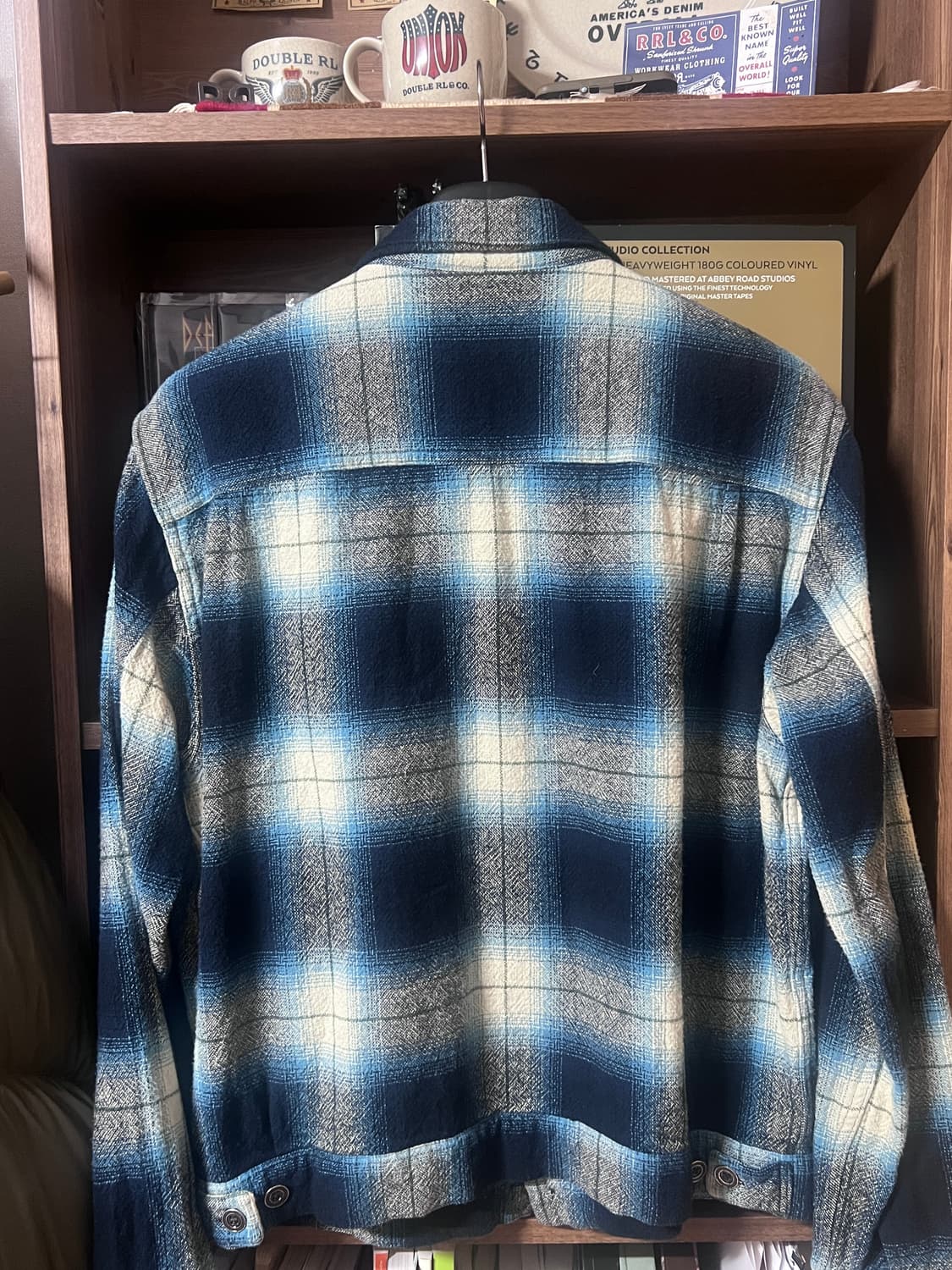 Rrl 플레이드 트러커 L / 더블알엘 체크 데님 면 자켓 상품이미지2