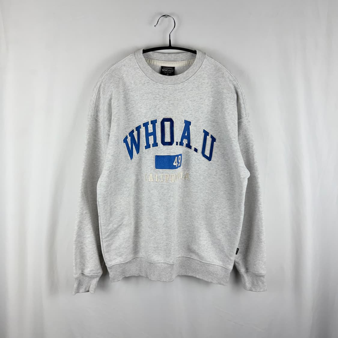 (S) 후아유 패치로고 맨투맨 라이트그레이 상품이미지2