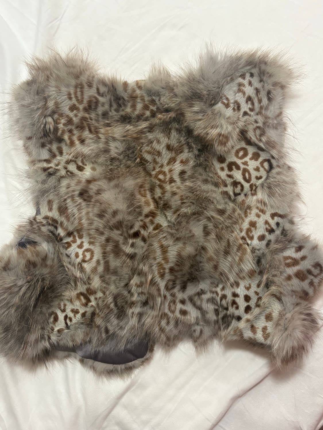 빈티지) 갸루 모카 뮤트 브라운 호피 퍼 베스트 상품이미지3